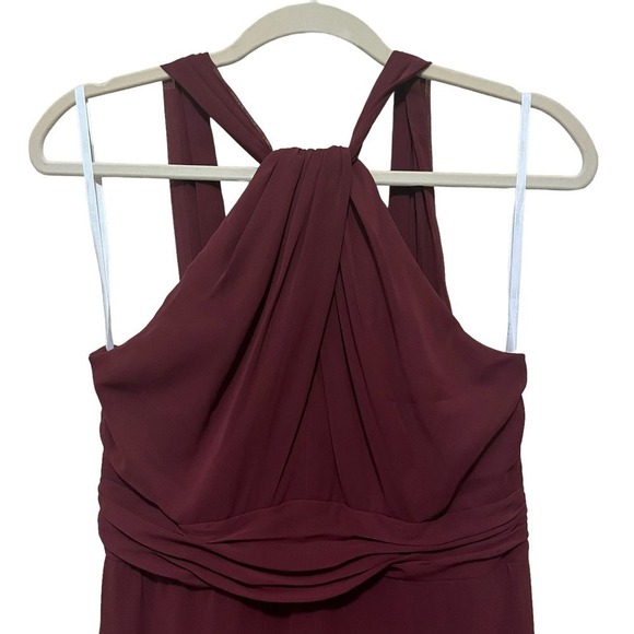 Jenny Packham NWT JP1034 Halter Chiffon Sleeveless Bridesmaid Dress Cabernet 10 - Picture 6 of 9